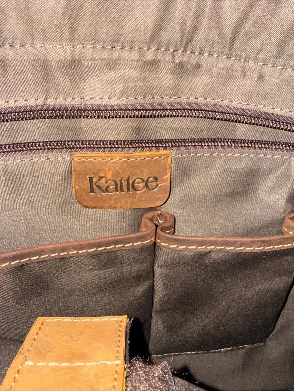 Men's Brown Leather Messenger Bag with Double Front Pockets
